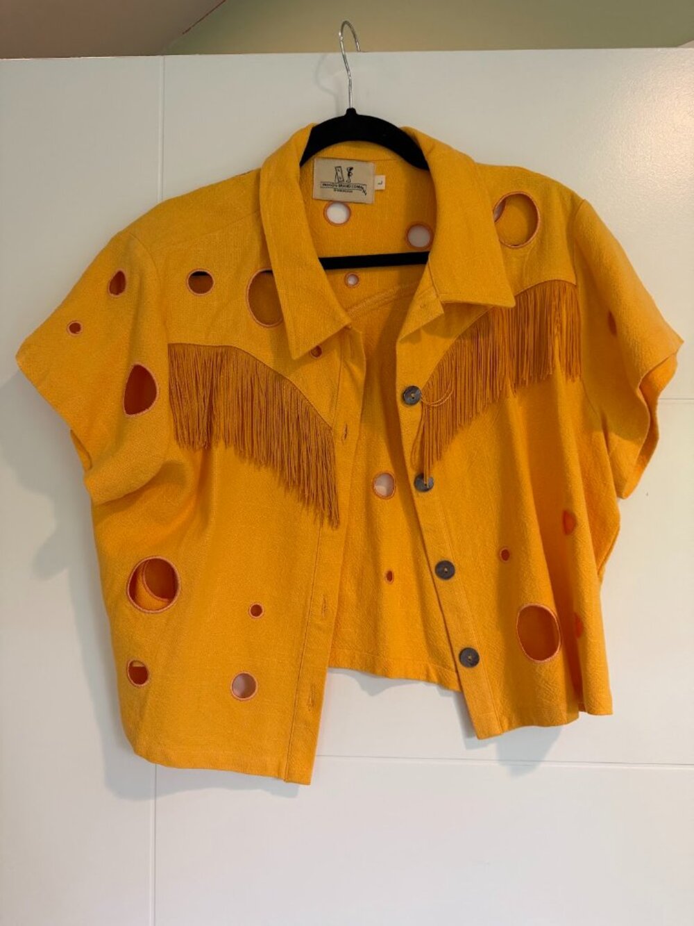 Fashion Brand Company Linen Fringe Cheese Shirt Size L